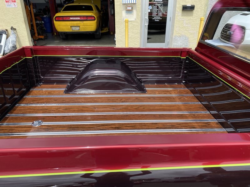 A custom wood truck-bed build
